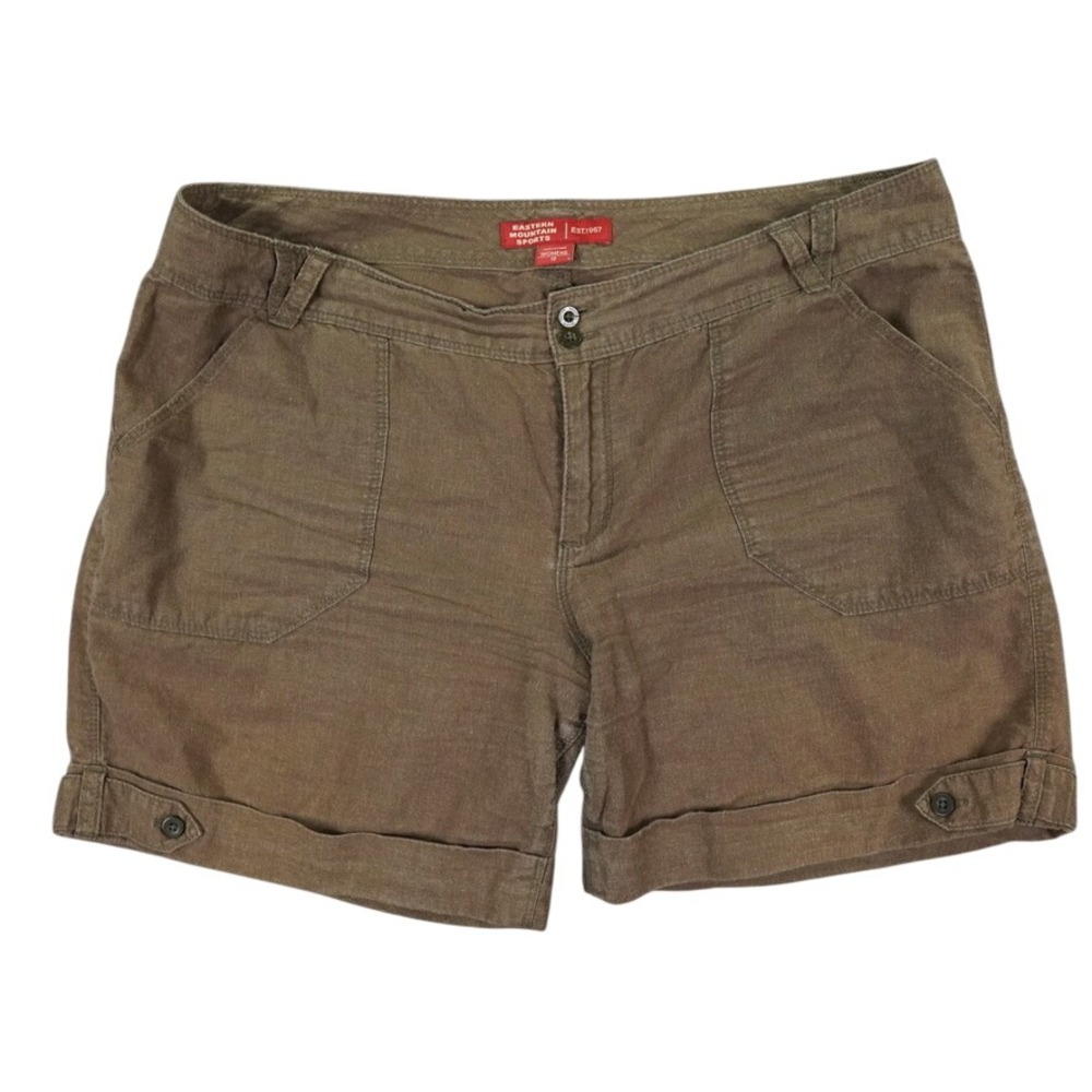 Eastern Mountain Sports Short Womens 12 Brown Hemp Blend Outdoor Hiking Gorpcore